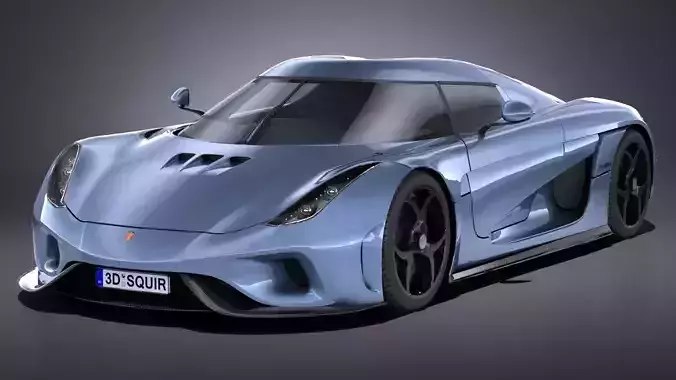 LowPoly Koenigsegg Regera 2017 Low-poly 3D model