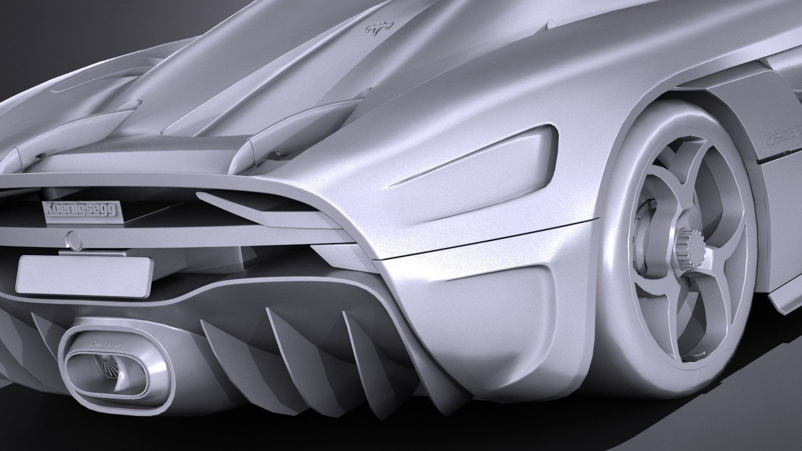 LowPoly Koenigsegg Regera 2017 Low-poly 3D model_10