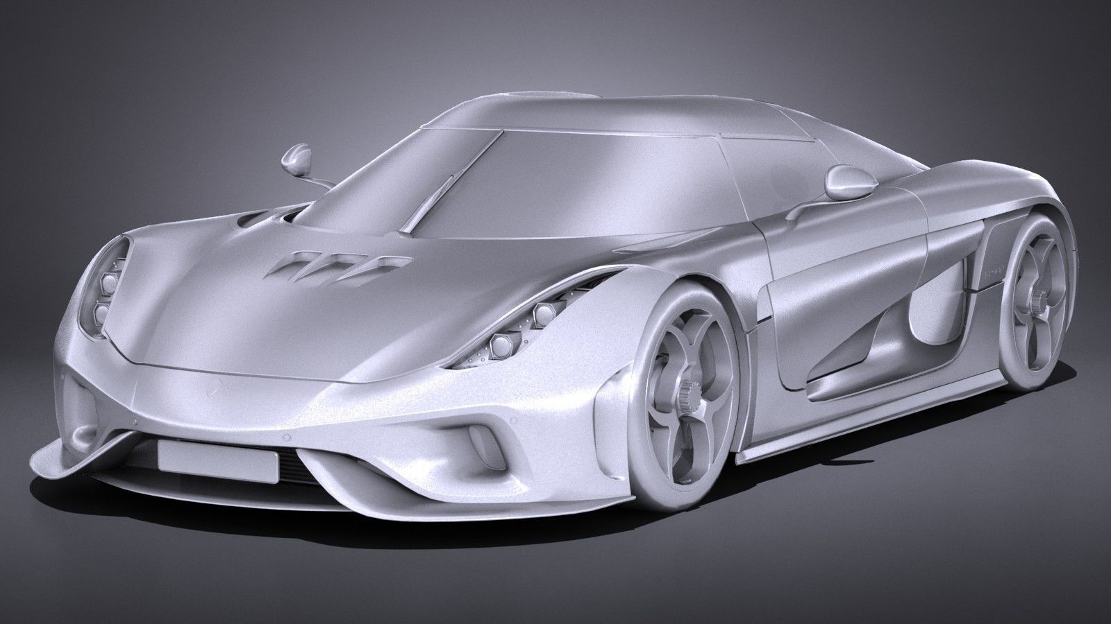 LowPoly Koenigsegg Regera 2017 Low-poly 3D model_8