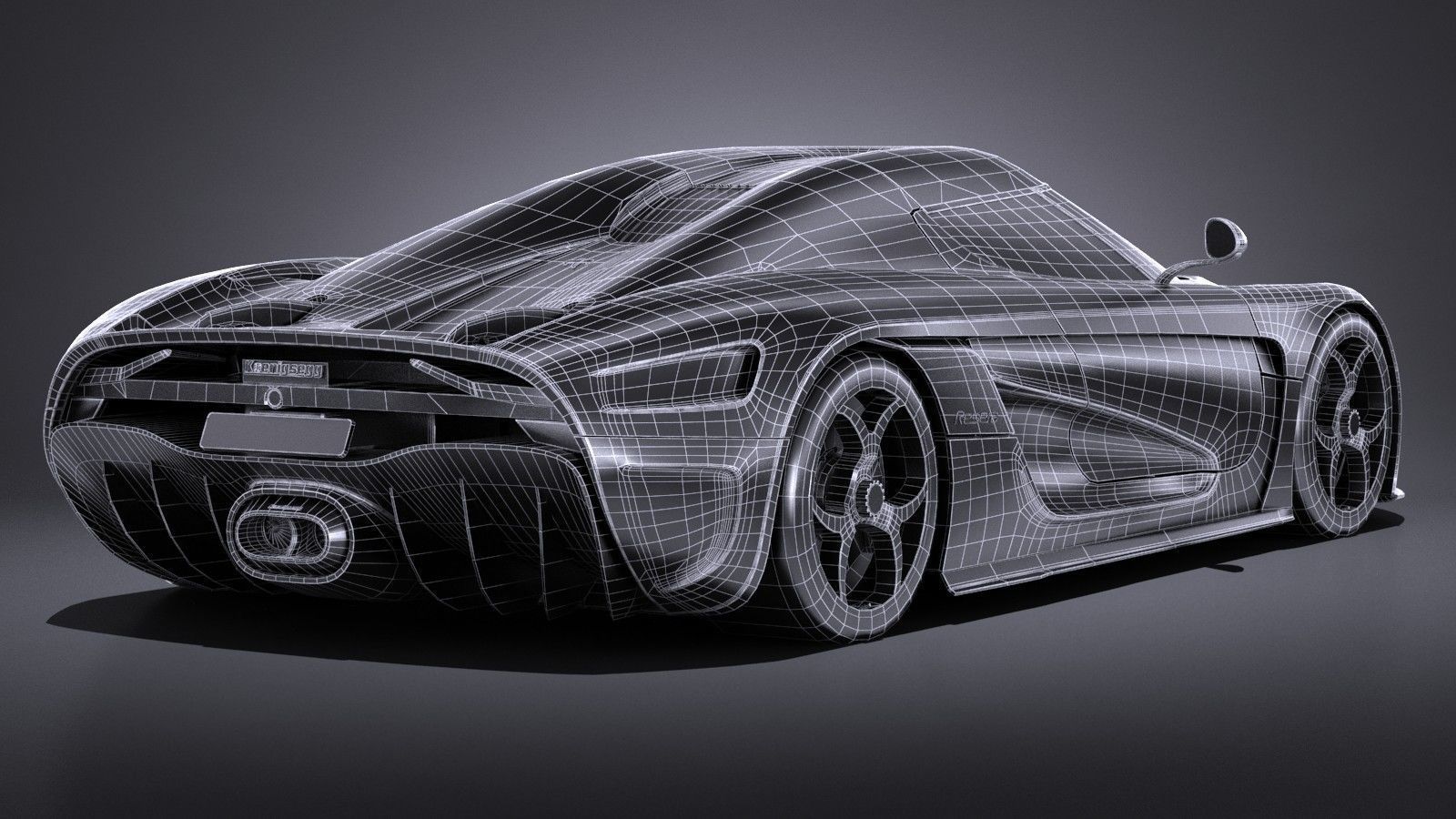 LowPoly Koenigsegg Regera 2017 Low-poly 3D model_15