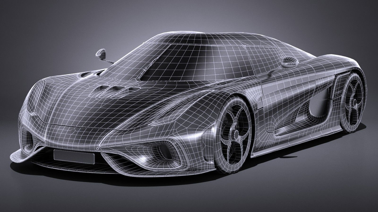 LowPoly Koenigsegg Regera 2017 Low-poly 3D model_12