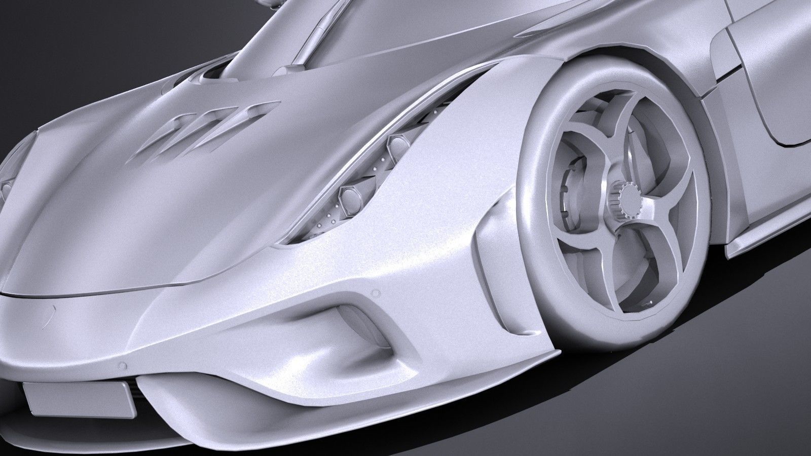 LowPoly Koenigsegg Regera 2017 Low-poly 3D model_9
