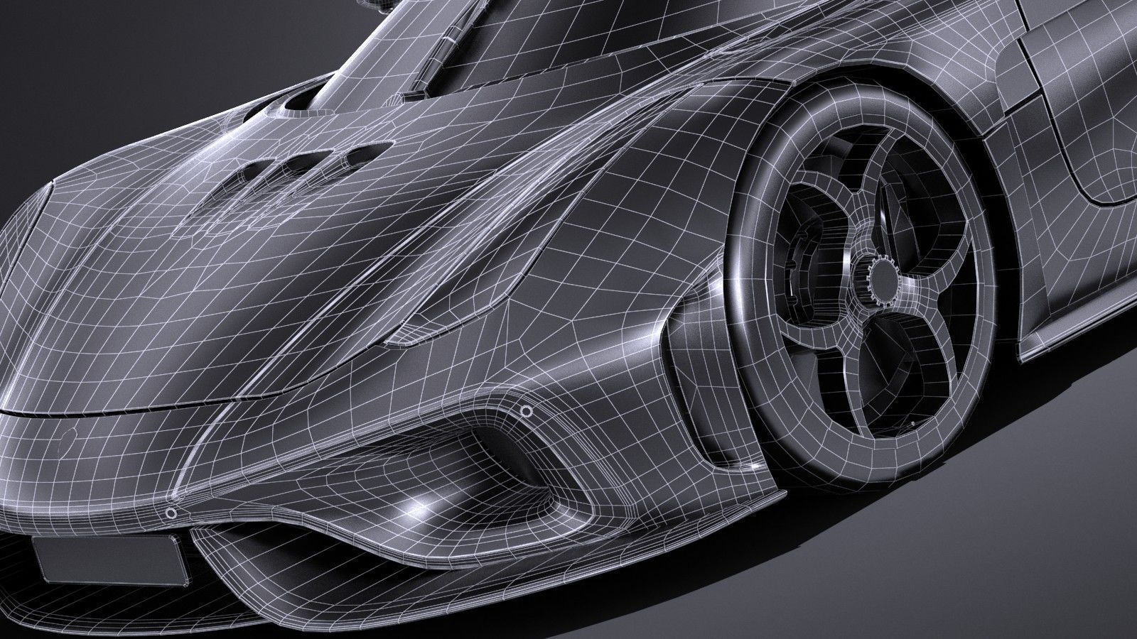 LowPoly Koenigsegg Regera 2017 Low-poly 3D model_13