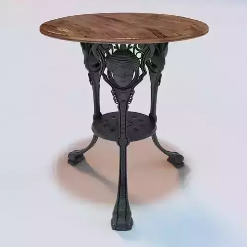 Traditional Girls head cast iron table 3D model