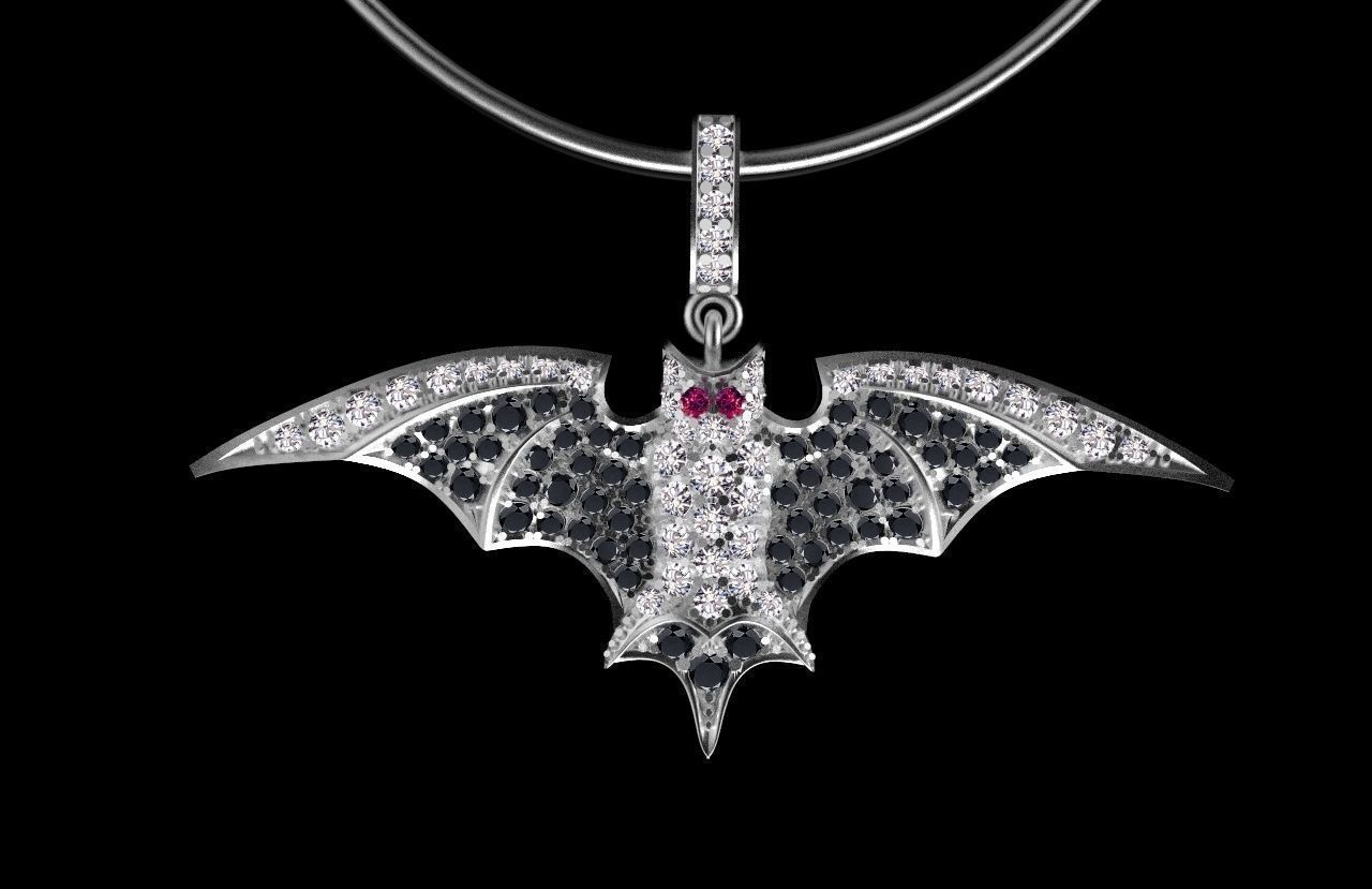 bat pendant 3D print model_31