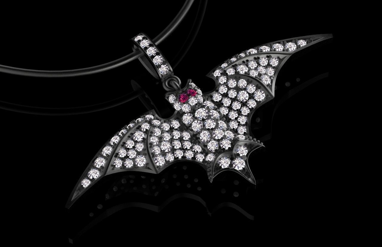 bat pendant 3D print model_4