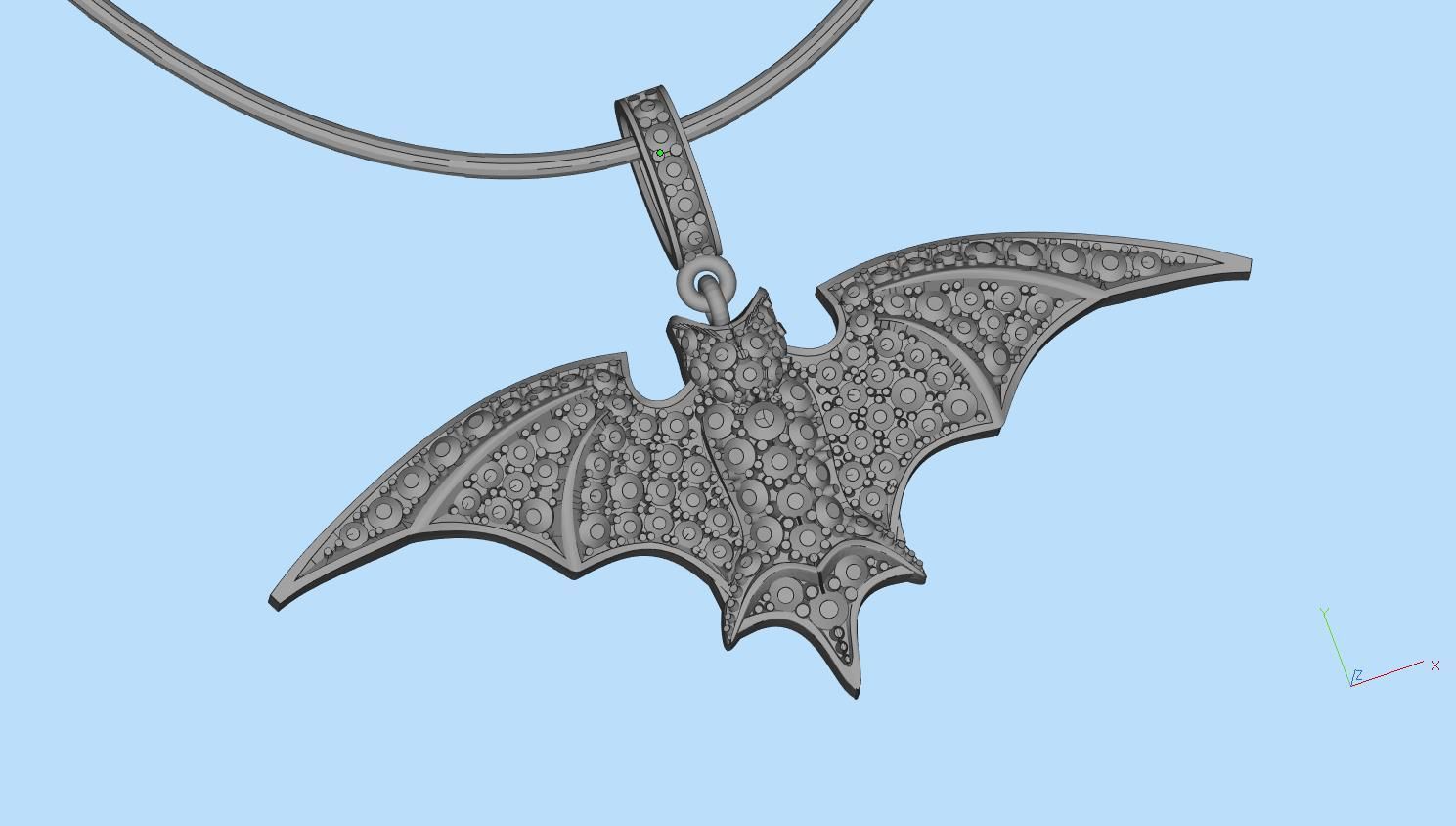 bat pendant 3D print model_19