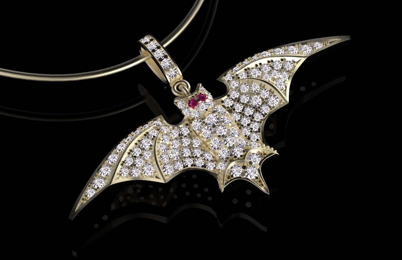 bat pendant 3D print model_39