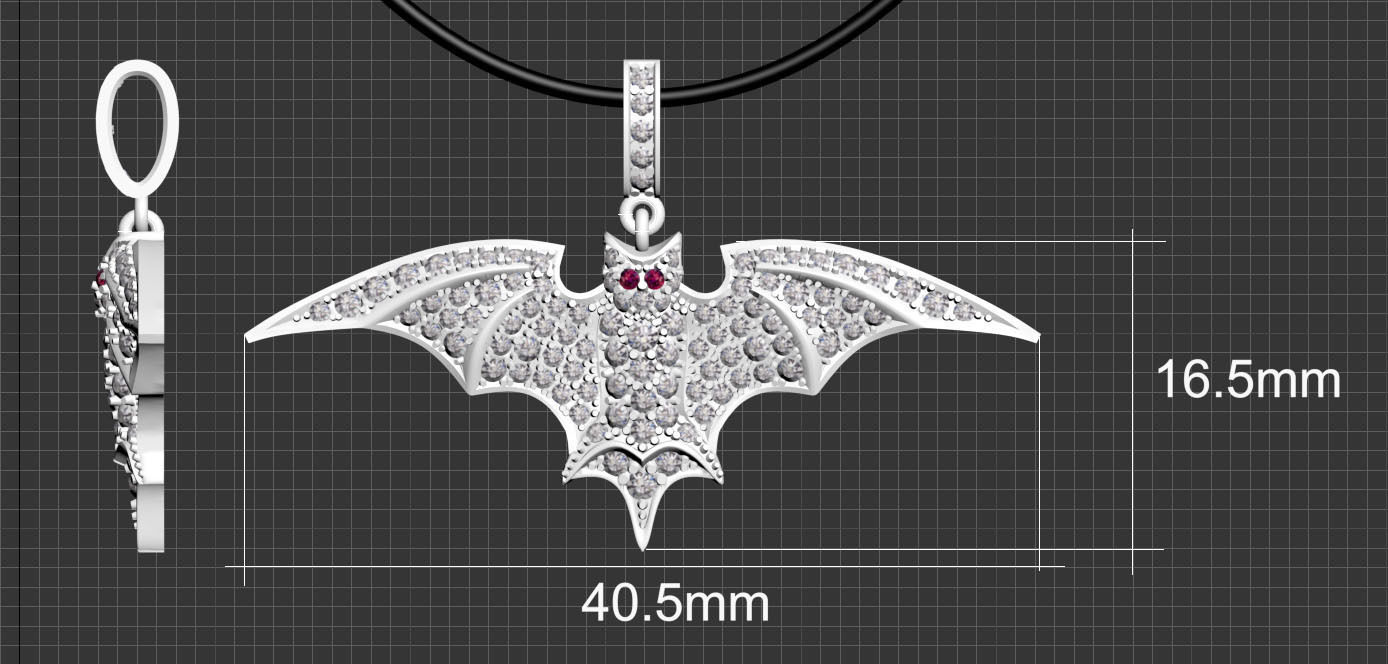 bat pendant 3D print model_27