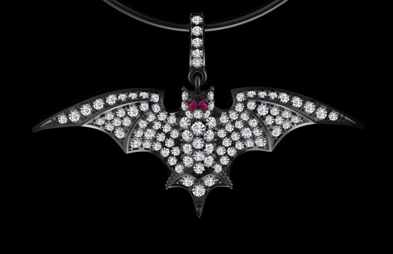 bat pendant 3D print model_29