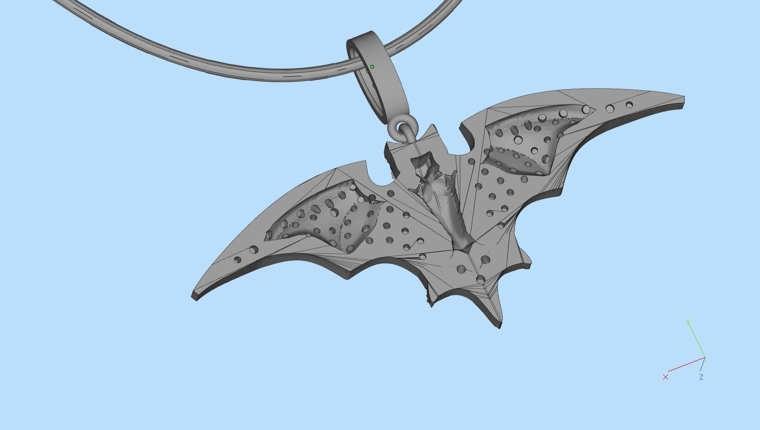 bat pendant 3D print model_9