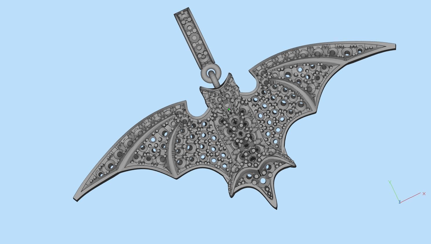 bat pendant 3D print model_20