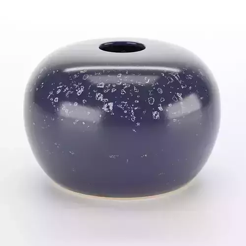 Atoll round navy blue vase