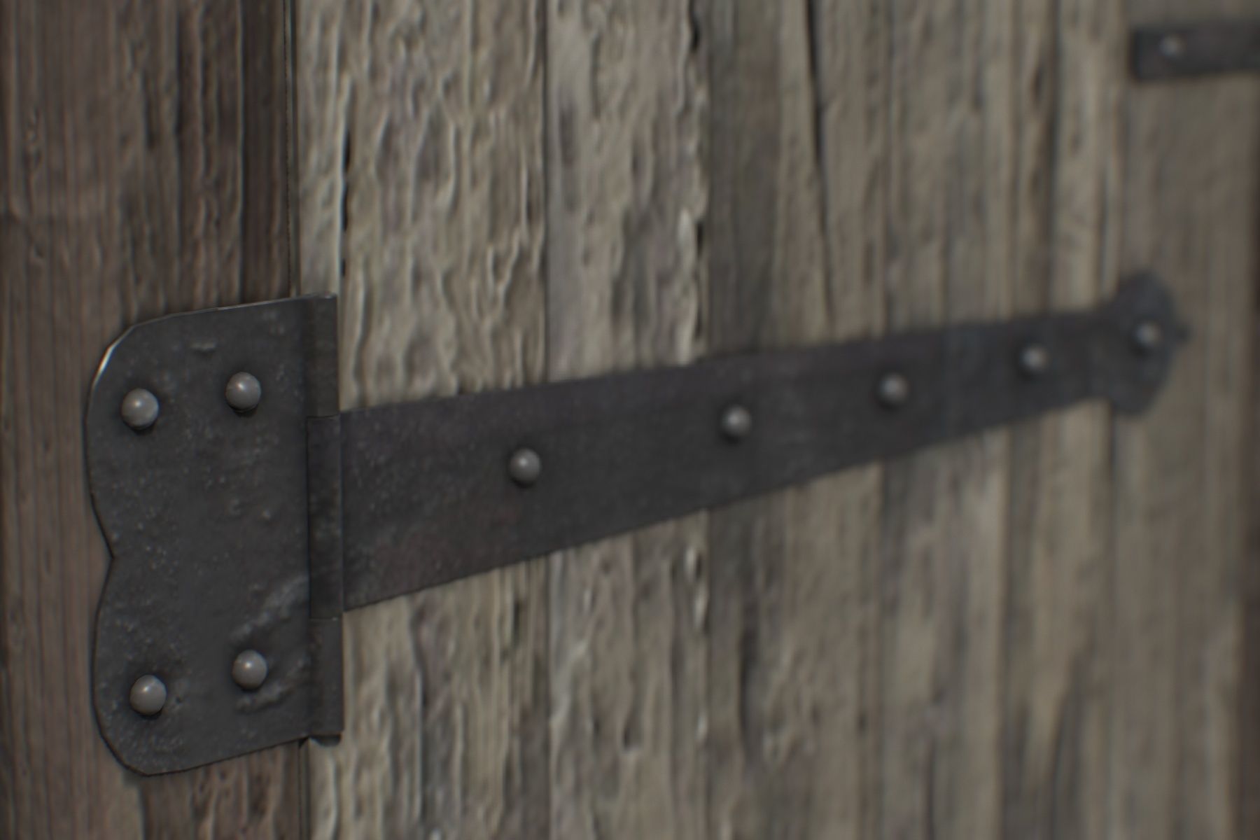 Door Old Wooden Low-poly 3D model_5
