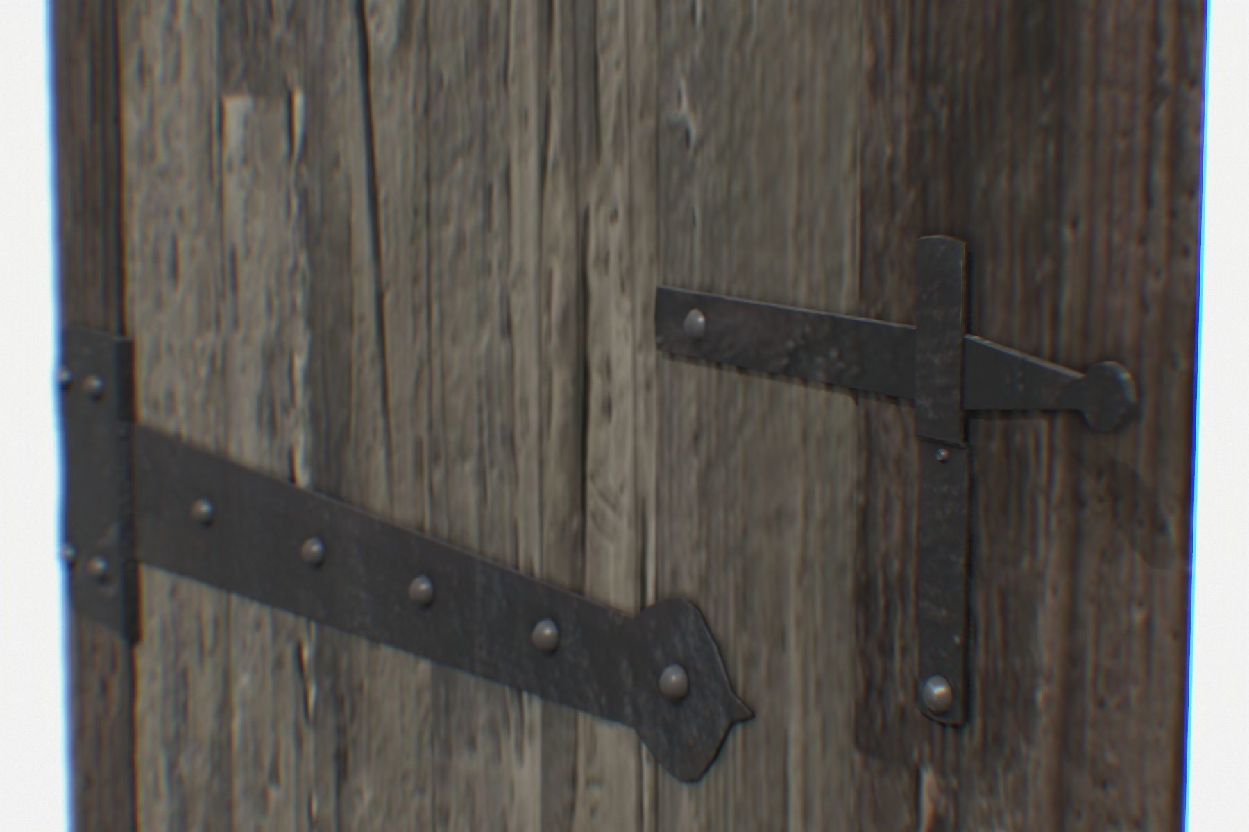 Door Old Wooden Low-poly 3D model_6