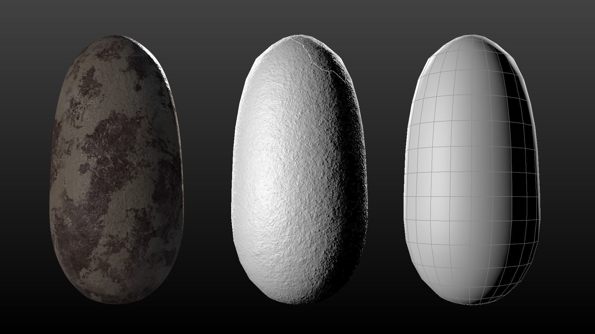 Dinosaur Embryo Low-poly 3D model_5