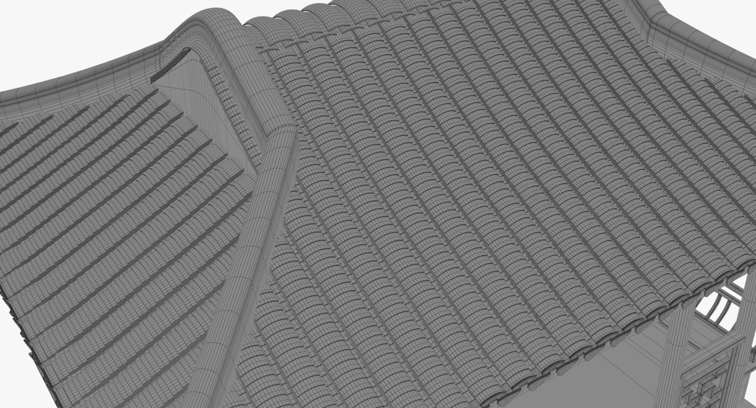 Chinese Rectangle Pavilion 3D model_13