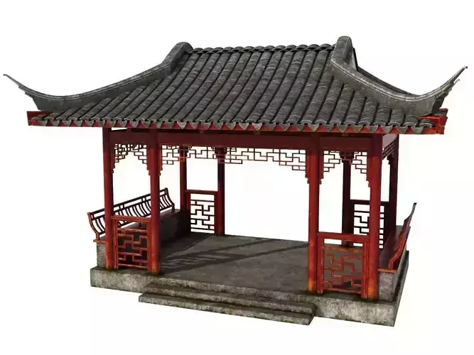 Chinese Rectangle Pavilion 3D model