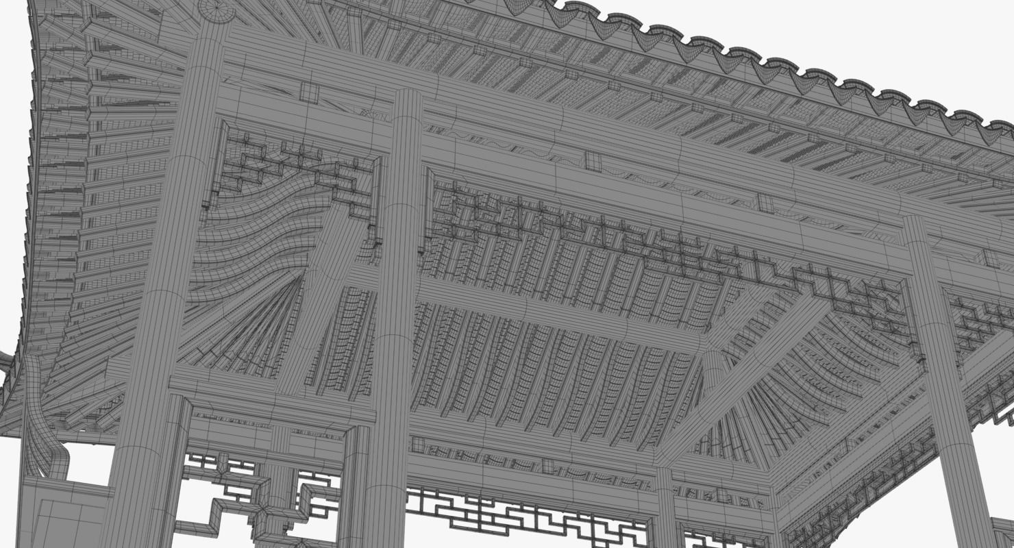 Chinese Rectangle Pavilion 3D model_14