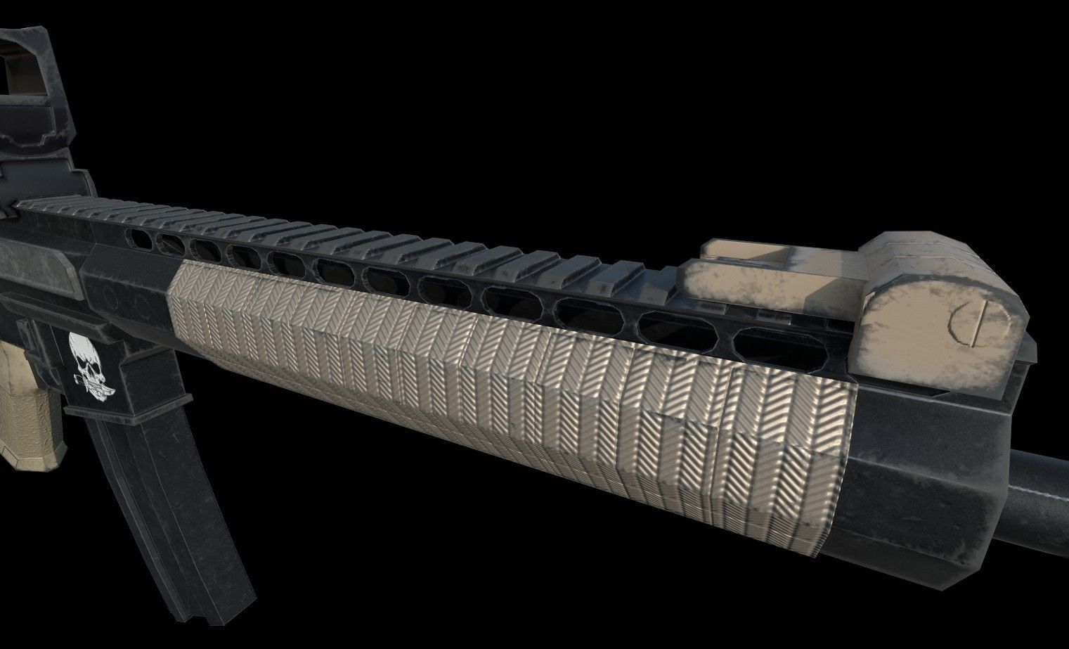 AR-15 ar - rifle Low-poly 3D model_3