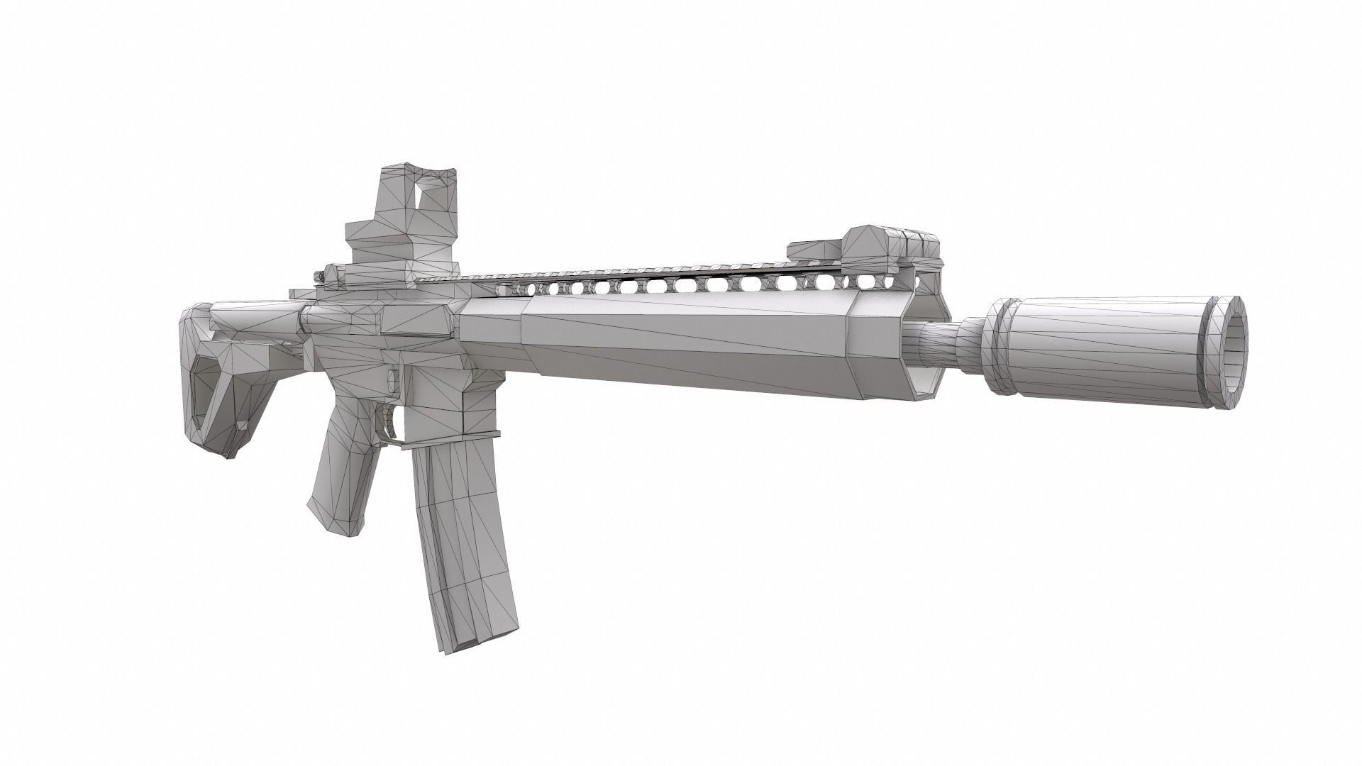 AR-15 ar - rifle Low-poly 3D model_9