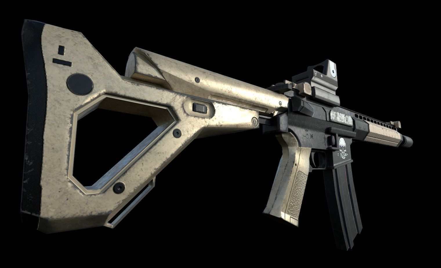 AR-15 ar - rifle Low-poly 3D model_1