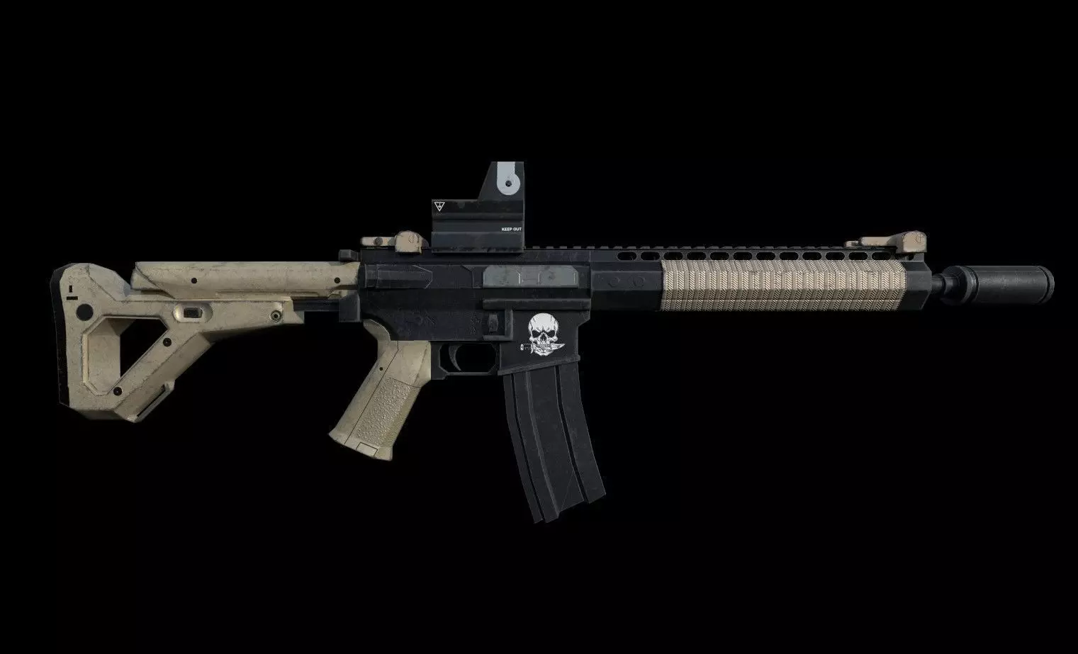 AR-15 ar - rifle Low-poly 3D model_0