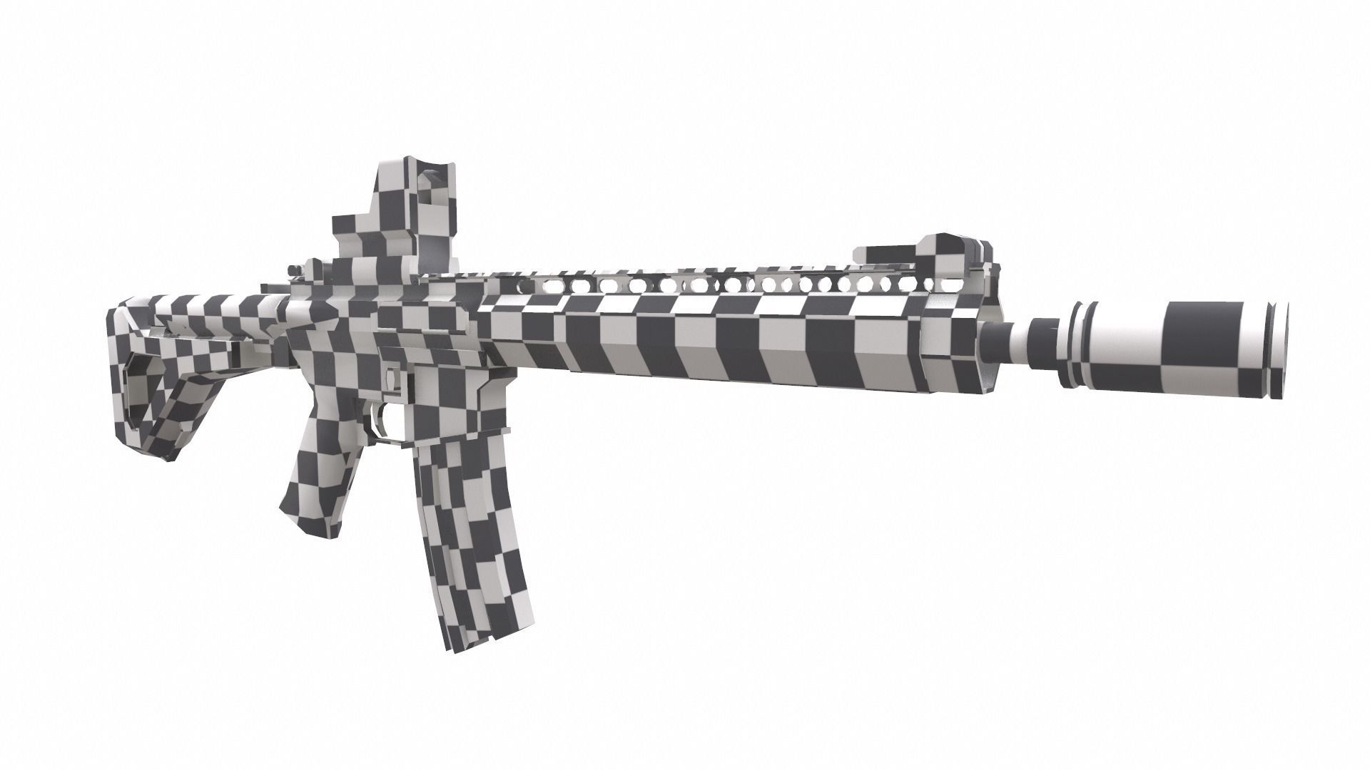 AR-15 ar - rifle Low-poly 3D model_13