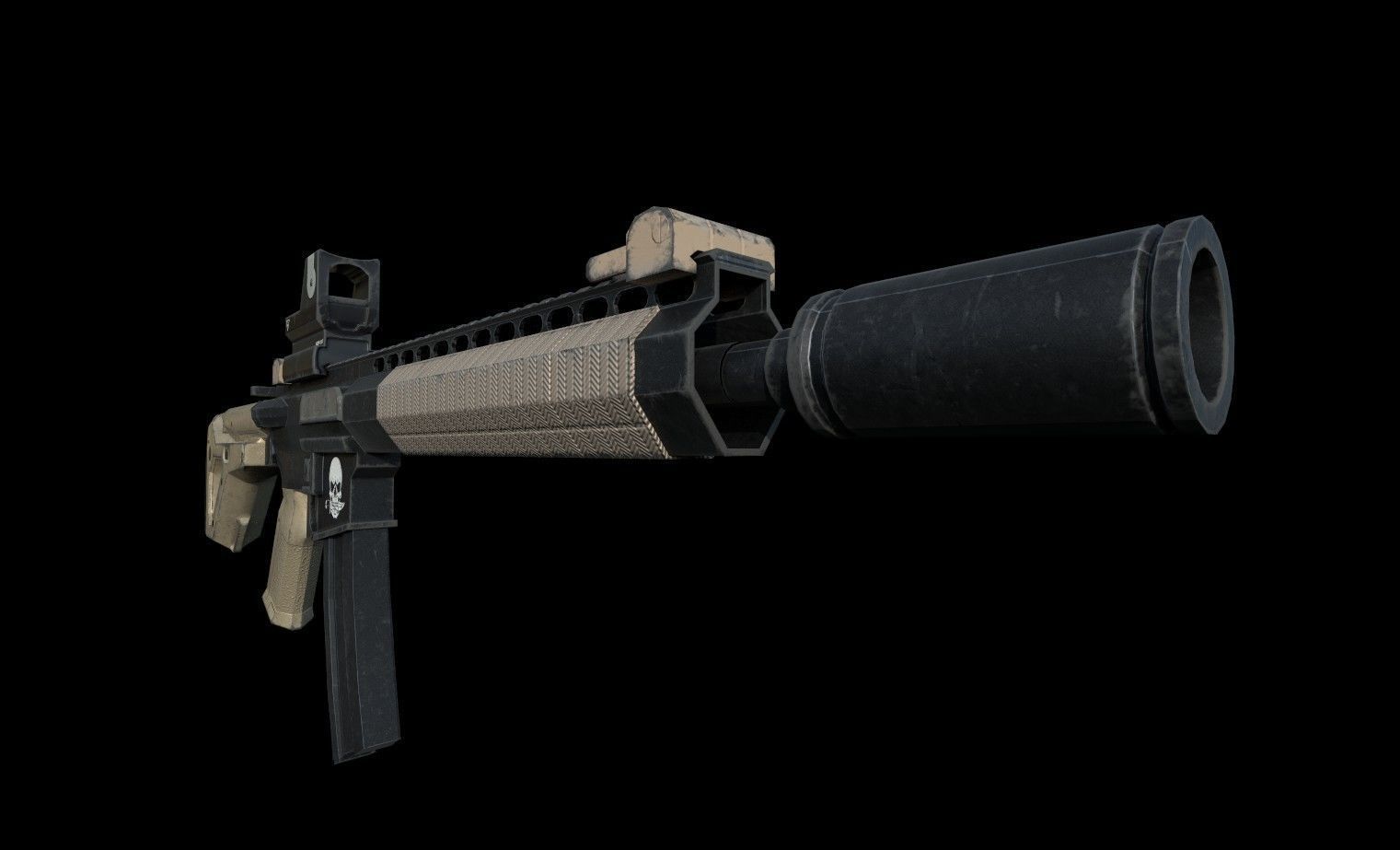 AR-15 ar - rifle Low-poly 3D model_2