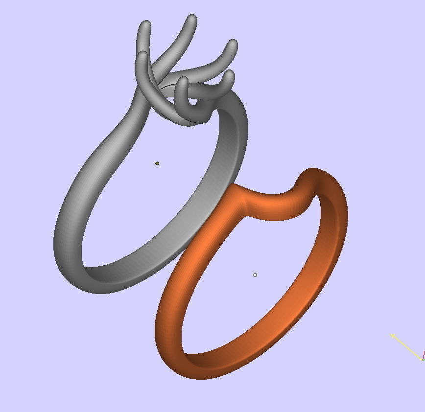 6 prong bypass Engagement ring N0198  3D print model_5