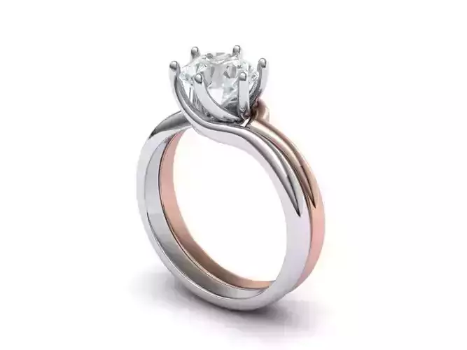 6 prong bypass Engagement ring N0198 