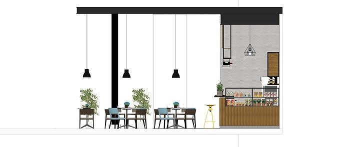 Outdoor Cafe 3D model 5