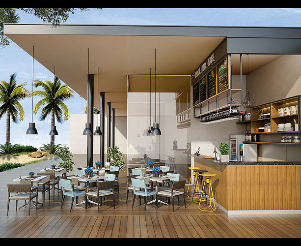 Outdoor Cafe 3D model 2