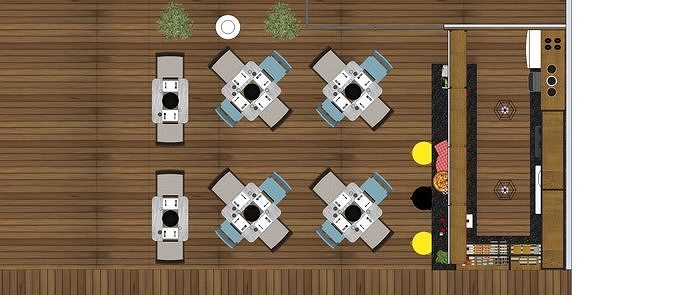 Outdoor Cafe 3D model 4