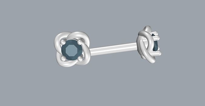 Studs Earrings wave shaped 3D print model