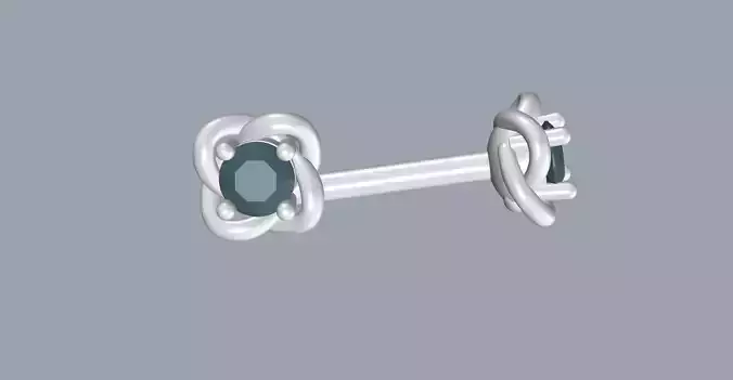 Studs Earrings wave shaped 3D print model