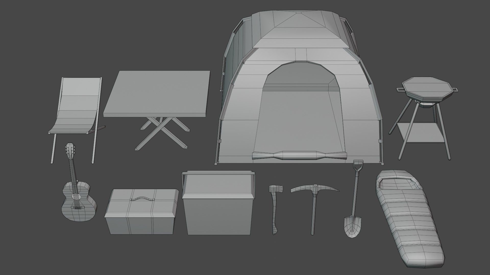 Campsite -  Camping Pack Low-poly 3D model_7