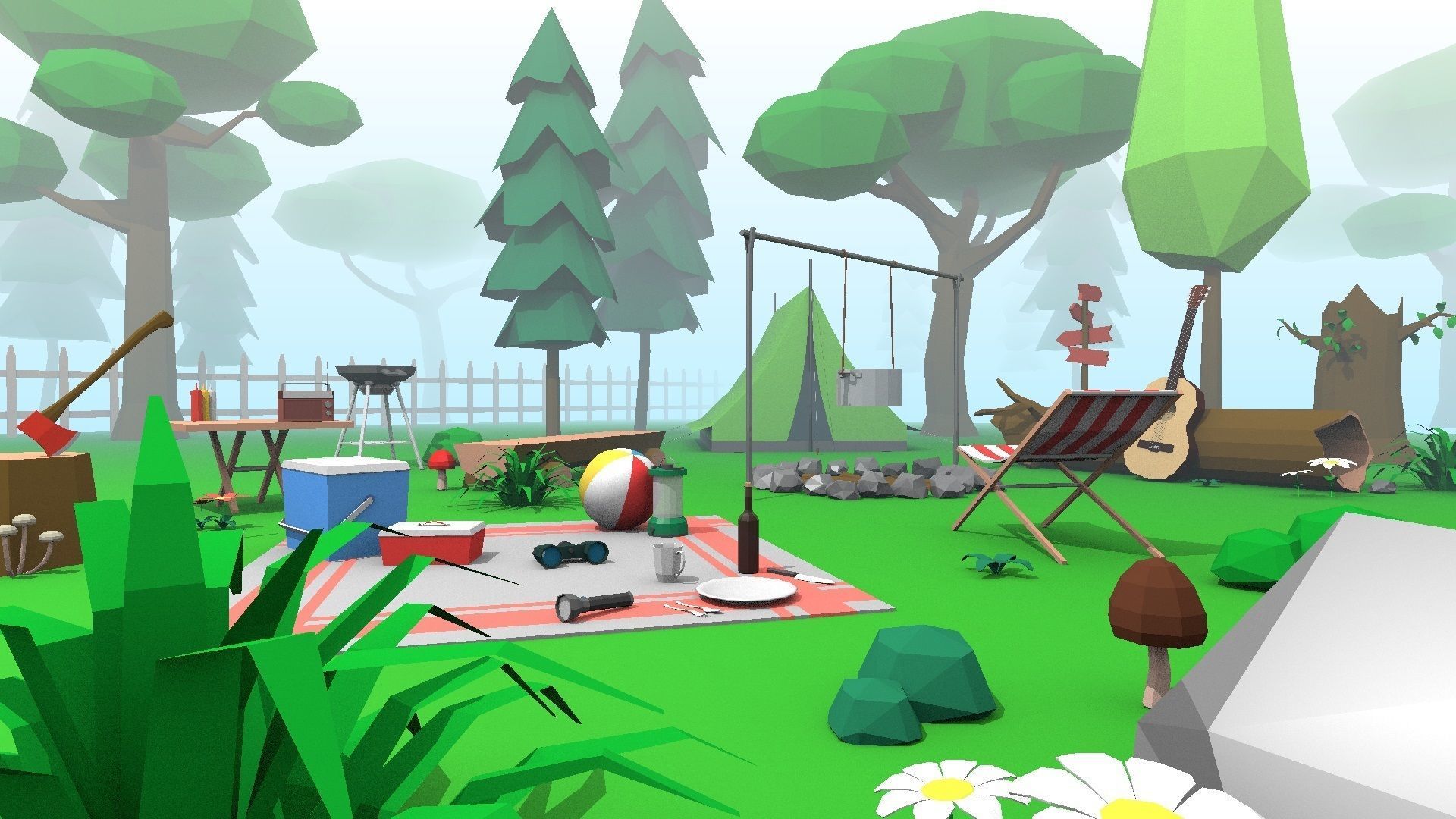 Campsite -  Camping Pack Low-poly 3D model_20