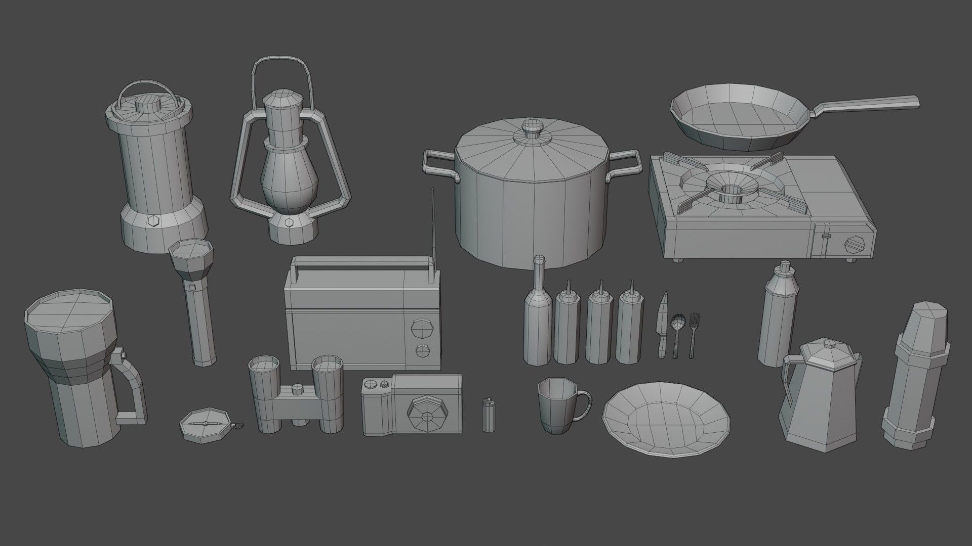 Campsite -  Camping Pack Low-poly 3D model_4