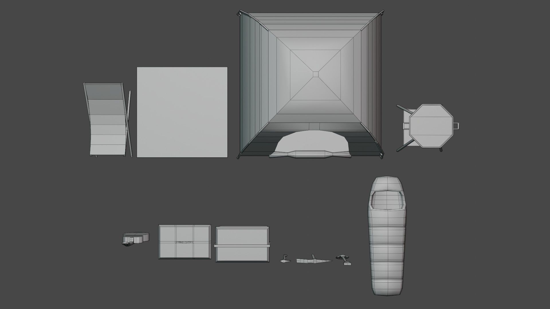 Campsite -  Camping Pack Low-poly 3D model_8