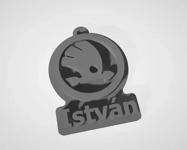 Skoda keychain Istvan 3D print model