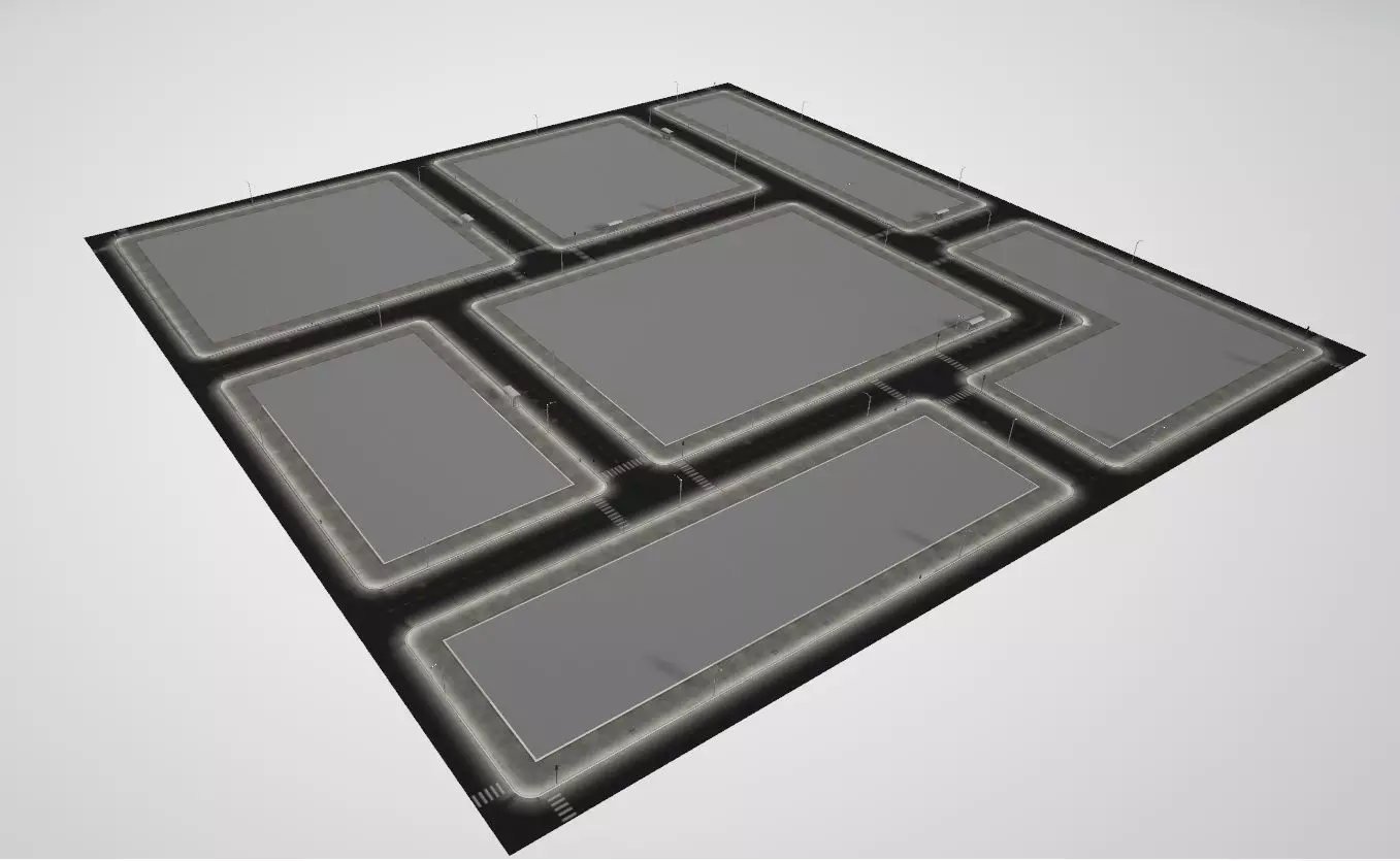 streetnobuildings floor mat with squares 3D model_0