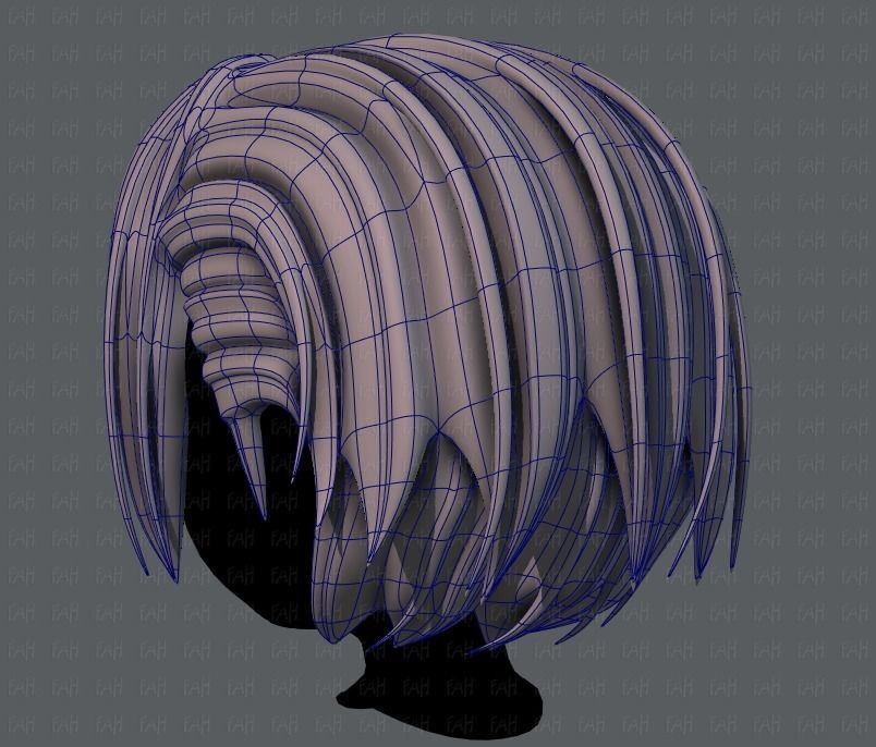 3D Hair style for boy V55 Low-poly 3D model_14