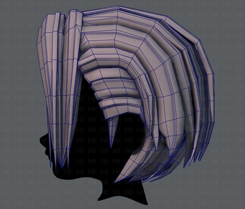 3D Hair style for boy V55 Low-poly 3D model_31