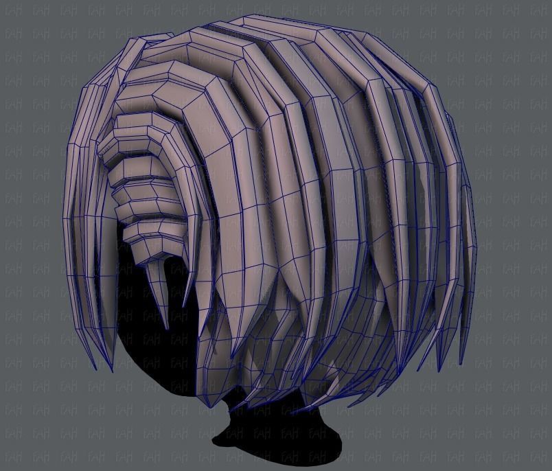 3D Hair style for boy V55 Low-poly 3D model_30