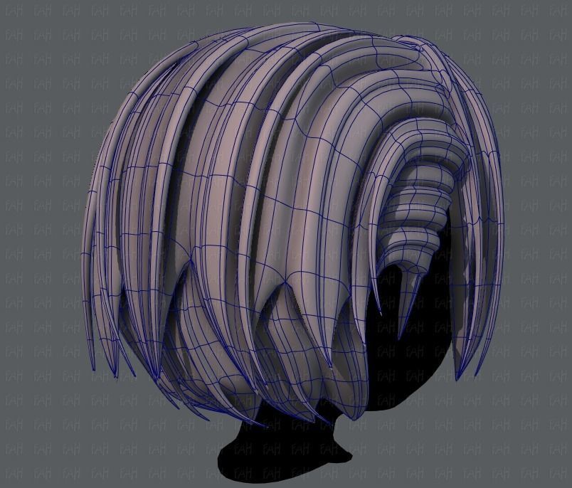 3D Hair style for boy V55 Low-poly 3D model_12