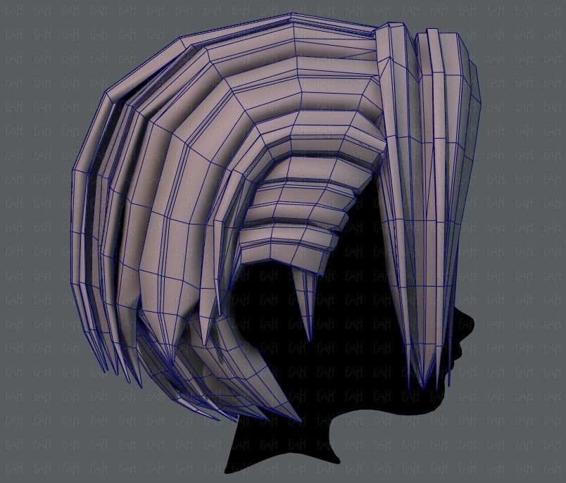 3D Hair style for boy V55 Low-poly 3D model_27