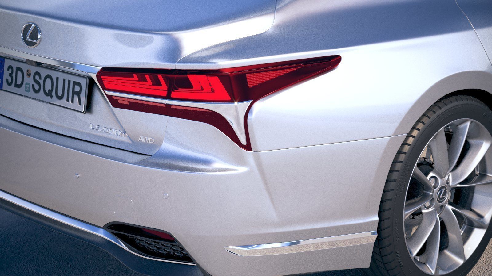 Lexus LS500h 2019  3D model_3