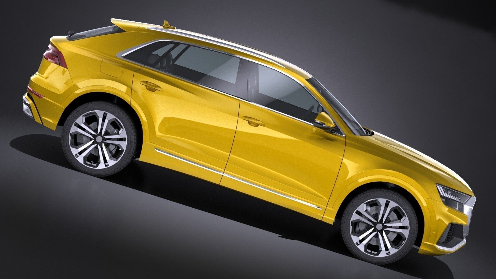 LowPoly Audi Q8 S-line 2019 Low-poly 3D model_6