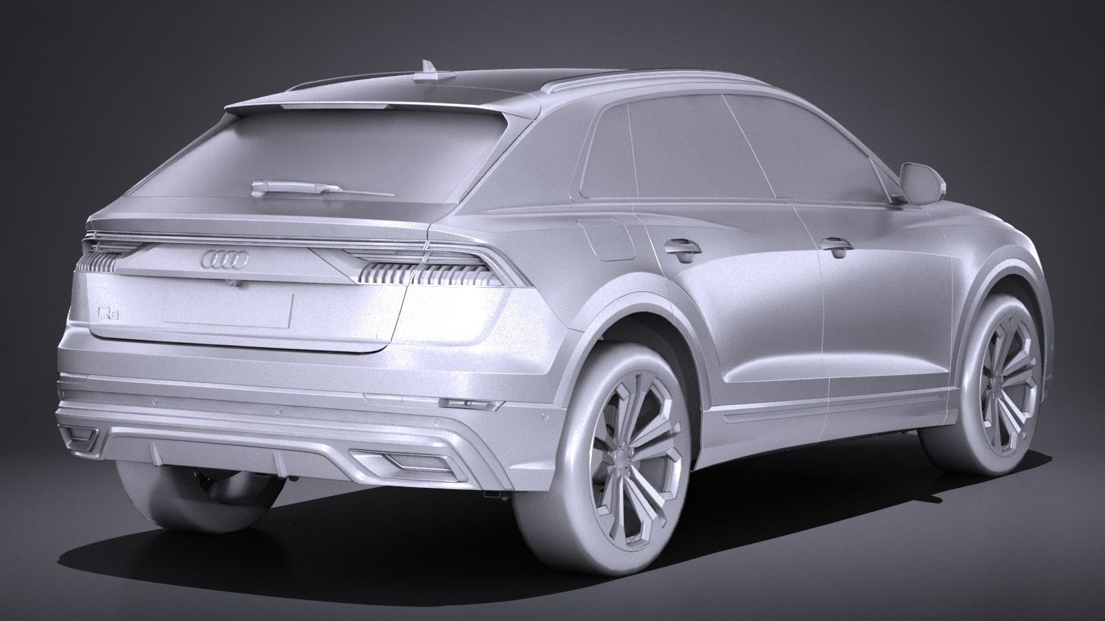 LowPoly Audi Q8 S-line 2019 Low-poly 3D model_11